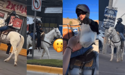 Repartidor de app se vuelve viral por entregar pedidos a caballo