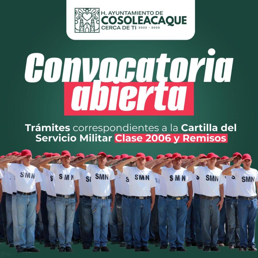 Se abre convocatoria para la obtención de la cartilla militar en Cosoleacaque