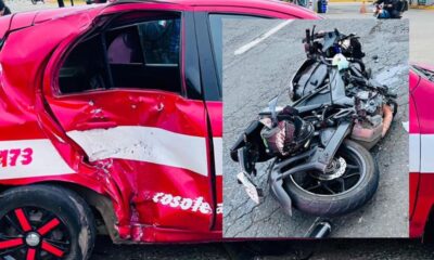 Grave encontronazo entre moto y taxi en Cosoleacaque
