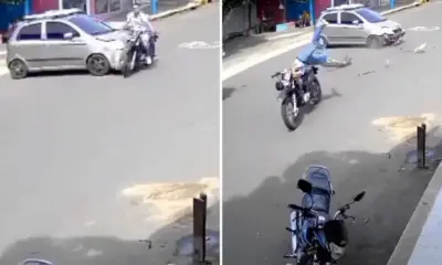 Motociclista Pierde Una Pierna al Rozar Auto a Toda Velocidad