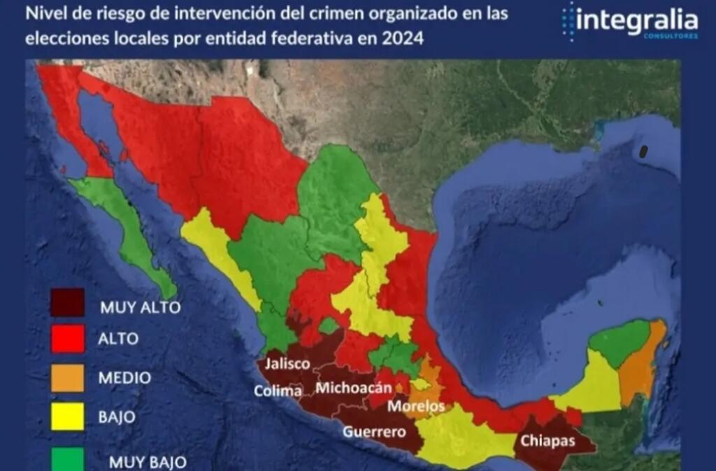 Veracruz presenta riesgo alto de injerencia del crimen en proceso electoral 2024: Integralia