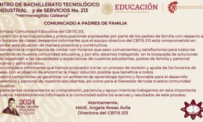 Se pronuncia la dirección del CBTIS-213 por inconformidad de padres de familia