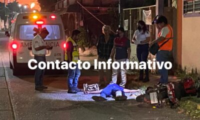 Ebrio motociclista se impactó contra una camioneta de modelo reciente en la 20 de noviembre