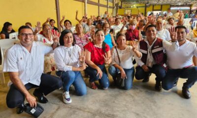 Oluta con Claudia Sheinbaum, Manuel Huerta y Jessica Ramírez