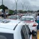 Manifestación de taxistas en Cosoleacaque; se niegan al ingreso de unidades Vans 