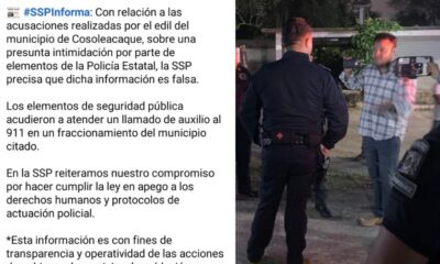 Niega #SSP de Veracruz caso de intimidación contra autoridades de Cosoleacaque; vídeo muestra el acto de acoso