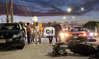 Dama motorizada acabó herida tras fuerte choque frente a la colonia El Mangal