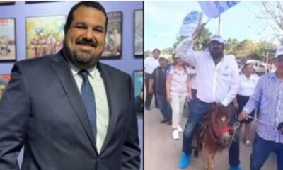 Tunden en redes a candidato del PAN por montar un poni en Yucatán