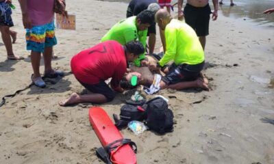  Un ahogado y tres más rescatados en playa Montepío en San Andrés Tuxtla 