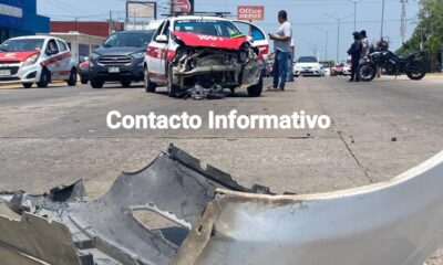 Presuntamente se pasó la luz roja del semáforo y acabó chocando contra taxi