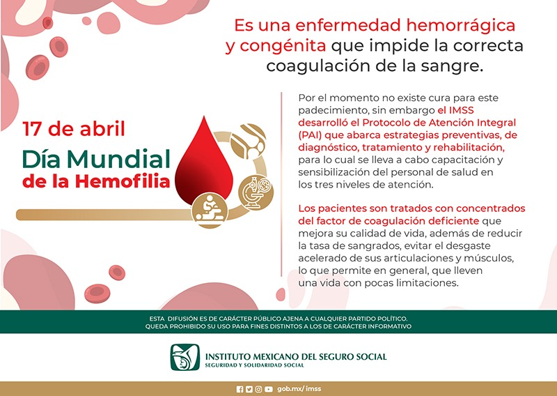 Informa IMSS Veracruz Sur sobre síntomas de Hemofilia