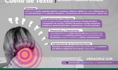 Advierte IMSS Veracruz Sur sobre ‘’Síndrome del Cuello de Texto’’
