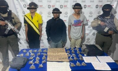 Detienen a tres extorsionadores; se identificaron como el cartel Nuevo Veracruz; los aprendió la Fuerza Civil (FC)
