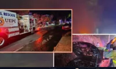 Prenden fuego a cuatro carros e intentan ejecutar a tres hombres en Colima