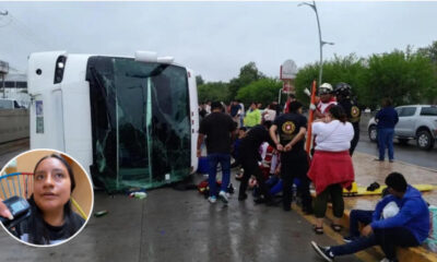 Pide justicia clienta de Turísticos del Norte; autobús se volcó en Monterrey, sin que nadie responda