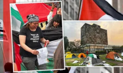 Universitaria quema su título como ingeniera en Rectoría de la UNAM en solidaridad con Palestina
