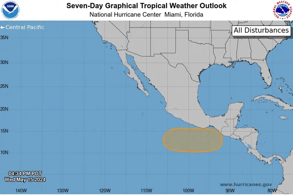 Prevén sistema de baja presión al sur de México; aumenta probabilidad de desarrollo ciclónico