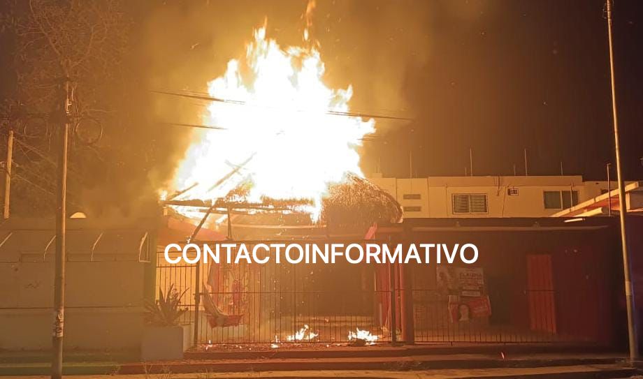 Ardió en llamas palapa en la colonia Santa Clara