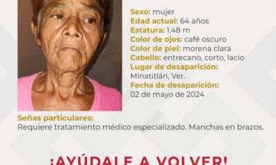 Desapareció mujer de la tercera edad en Cosoleacaque