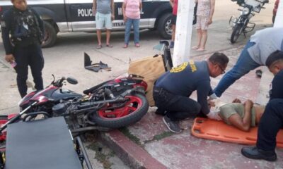 Grave el estado de salud de motociclista tras aparatoso choque en Minatitlán