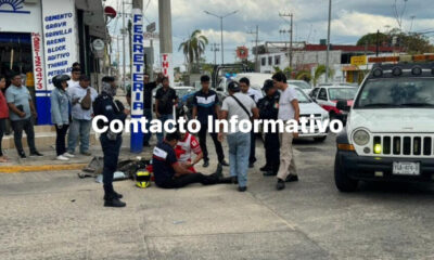 Colisión entre moto y auto; probable responsable, escapó