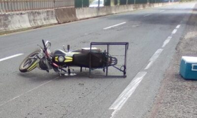 ¡Motociclista derrapado frente a la colonia Veracruz!