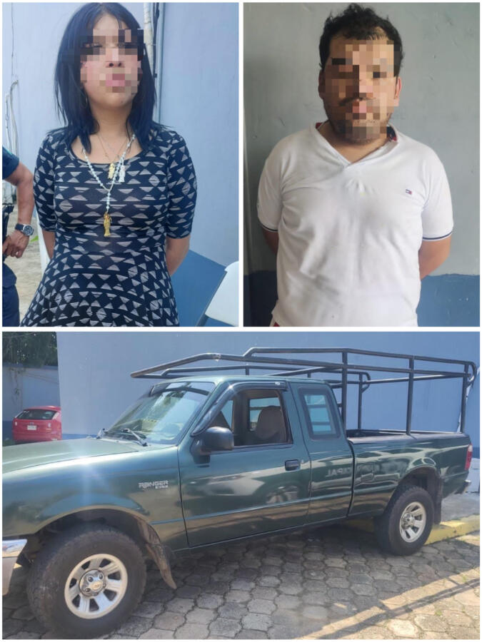 Detienen a pareja tras intento de robo de vehículo en Cosoleacaque.