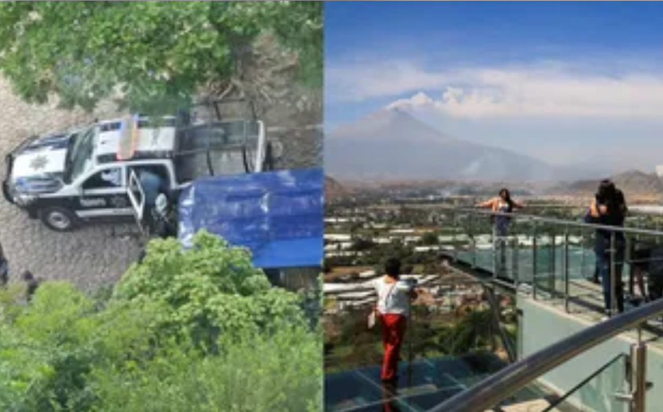 Niño de 3 años CAE del mirador de cristal en Atlixco, Puebla