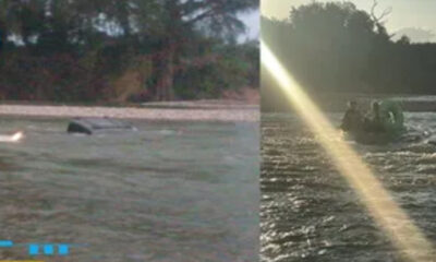 Familia queda en medio del Río San Juan en Cadereyta, Nuevo León, en su camioneta