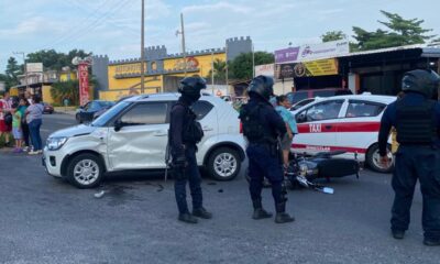 Accidente en Bulevard de Minatitlán deja a motociclista lesionado