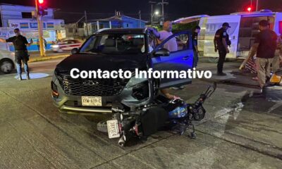 Encontronazo entre moto y camioneta en la Infonavit; un h3rido