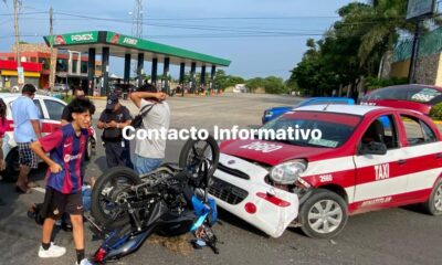 Motociclista resulta lesionado tras colisión con taxi en Boulevar Instituto Tecnológico