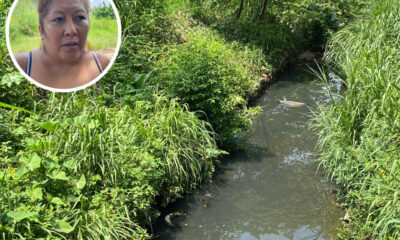 Vecinos de la calle Habana en Minatitlán, Veracruz, exigen limpieza del arroyo ante riesgo de inundaciones.