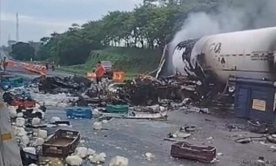 Tragedia en autopista del sur de Veracruz; transportista m4ere c@lcinad0 en choque (+VIDEO)