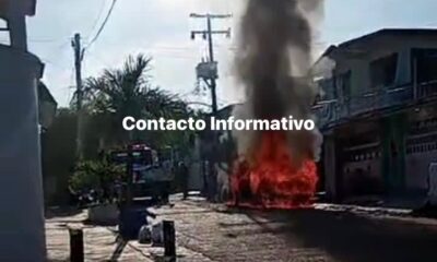 Voraz incendio de auto en Minatitlán (+VIDEO)
