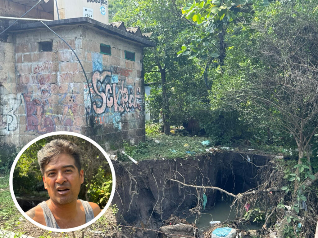 Dado a la falta de desazolve en arroyo, un par de viviendas corren riesgo de colapso en Minatitlán