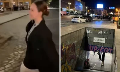 Mu3re influencer al ca3r en entrada del Metro mientras grababa