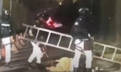 Migrantes caen de muro fronterizo en Tijuana; escalera que usaban para saltar a EU se rompió