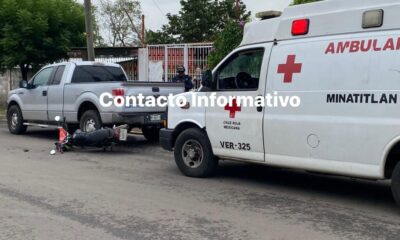 Menor h3rido al derrapar en moto en la colonia El Jagüey