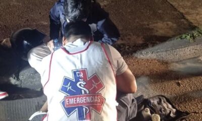 Choqu3 por alcance entre motos dejó un herido en Minatitlán; Código Rojo atendió al paciente