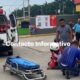 Enc0ntronazo entre moto y camioneta en la colonia Hidalgo
