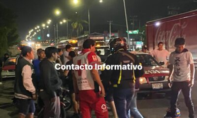 Dama en moto derrapó en el Bulevar; baches originaron el percance