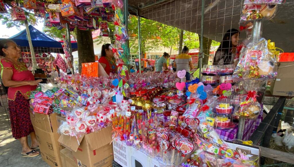 (+VIDEO)Ya están listos para el Día del Amor y la Amistad: Vendedores se instalan en el Parque Independencia de Minatitlán