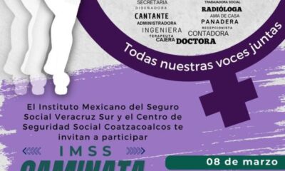 Realizará IMSS Veracruz Sur caminata por Día Internacional de la Mujer