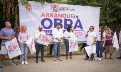 Arranca obra de construcción de canal pluvial, en el barrio primero de Cosoleacaque.