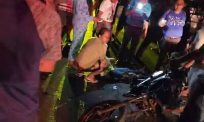 CINCO H3RID0S AL CH0C@R DE FRENTE 2 MOTOCICLISTAS EN CHACALAPA.