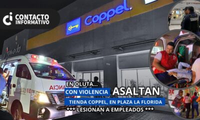 Asalto con violencia en la tienda Coppel, en plaza La Florida de Oluta.