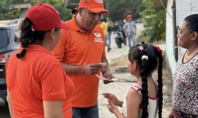 «Lo voy a llamar Presidente»: la niña Itzayana, pinta unos dibujos al candidato de MC Gildardo Maldonado