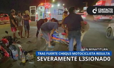 Motociclista resulta lesionad0 tras fuert3 choqu3 en Minatitlán; conductora intentó huir del lugar