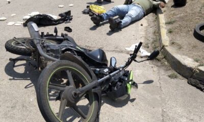 Motociclista es arr0ll4do frente al Hotel Madrid; el conductor responsable huyó del lugar